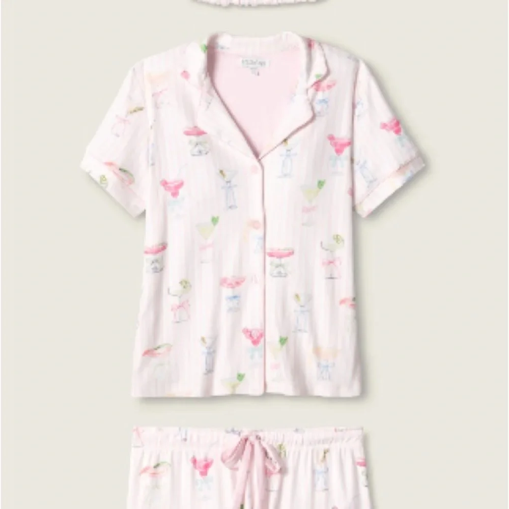 P.J. Salvage - Pretty Punch Cocktail Print 3-Piece Pajamas Short Set $100 - Picture 3 of 13